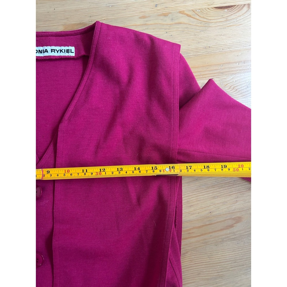 Sonia Rykiel Vintage Wool Pink Cropped High End Designer Avant Garde Knit Jacket - Picture 7 of 15